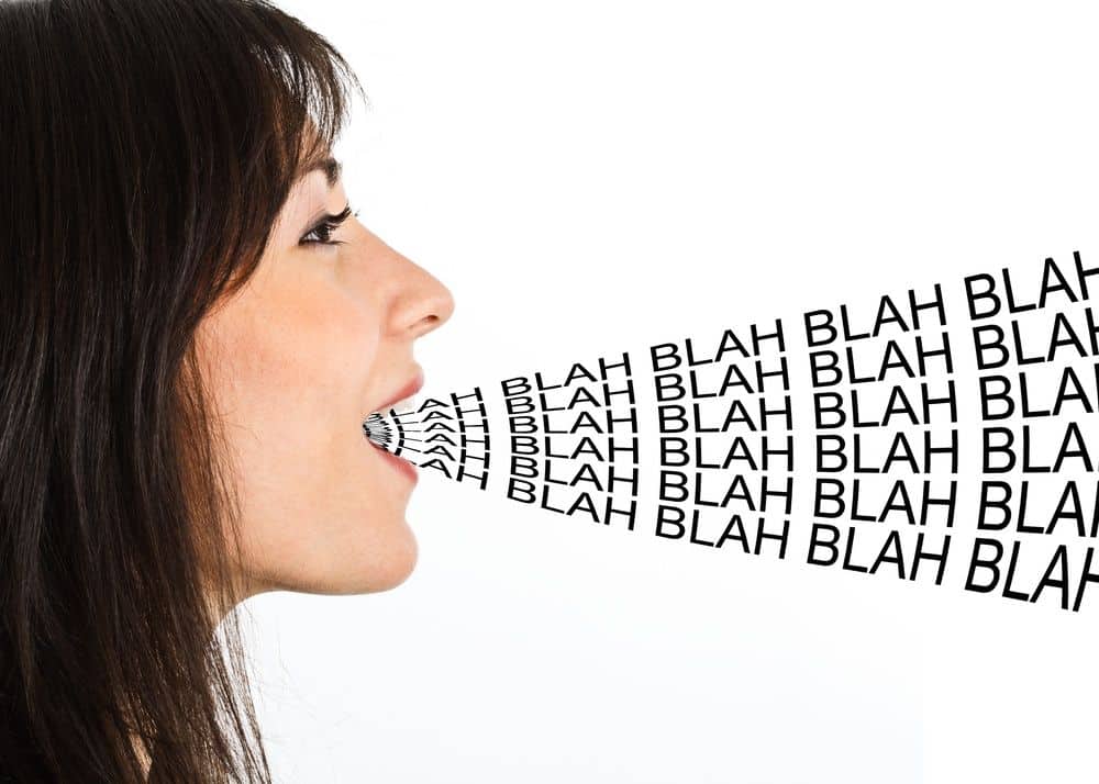woman talking too much