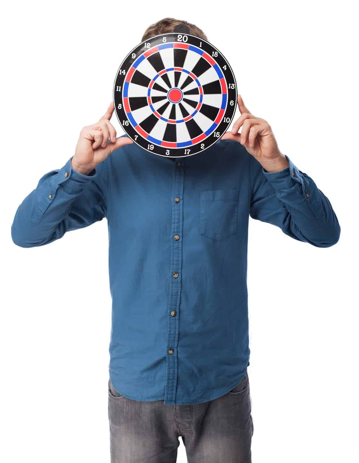Man Darts Target Blue shirt