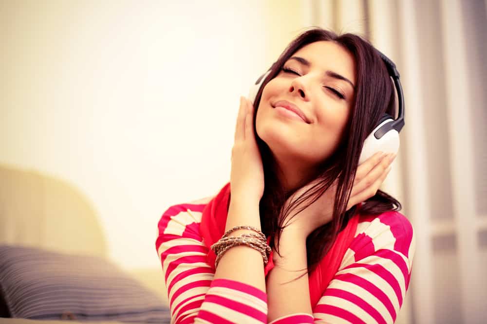 girl listening to music