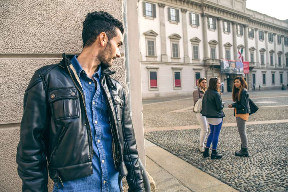 creepy guy spying women