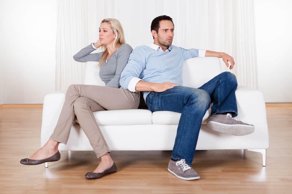couple ignoring each other