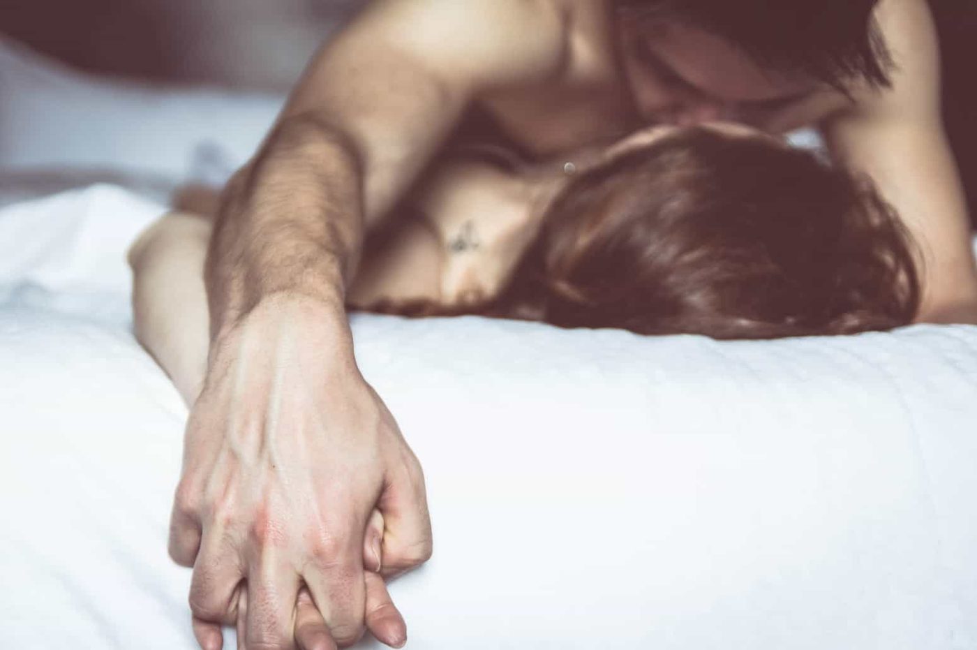 Couple love having sex bed honeymoon concept about love sex lifesyle