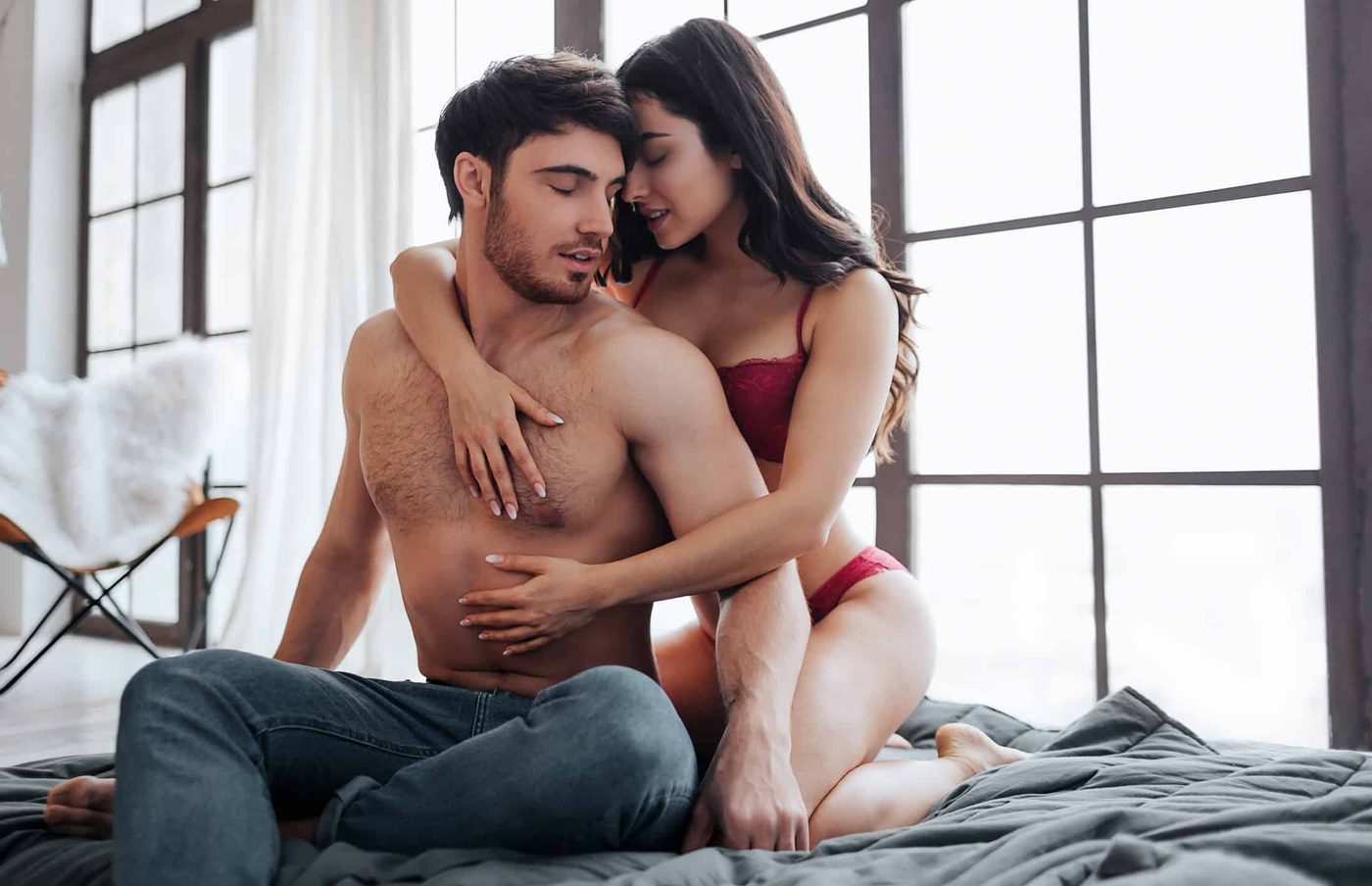 hot couple on bed