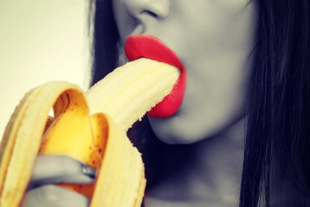 blowjob concept woman with banana