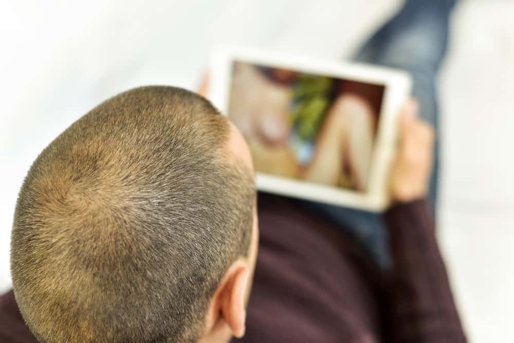 man watching porn
