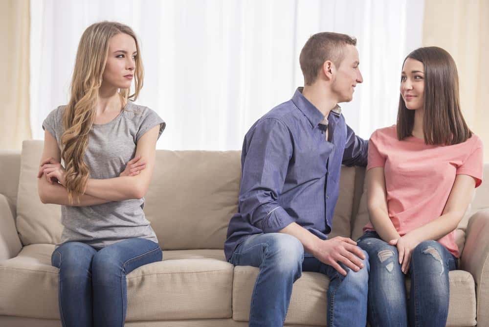 woman jealous of a couple