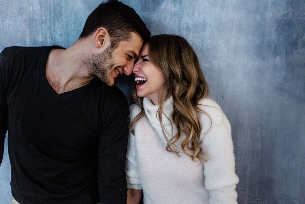 happy man in love with his girlfriend