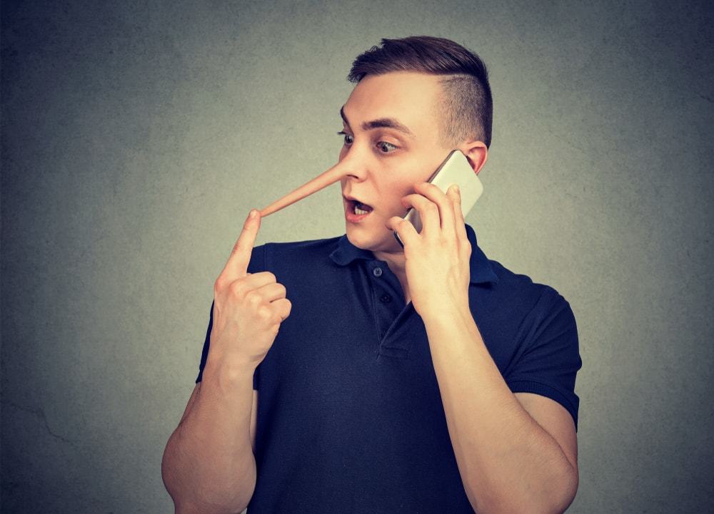 man Pinocchio nose