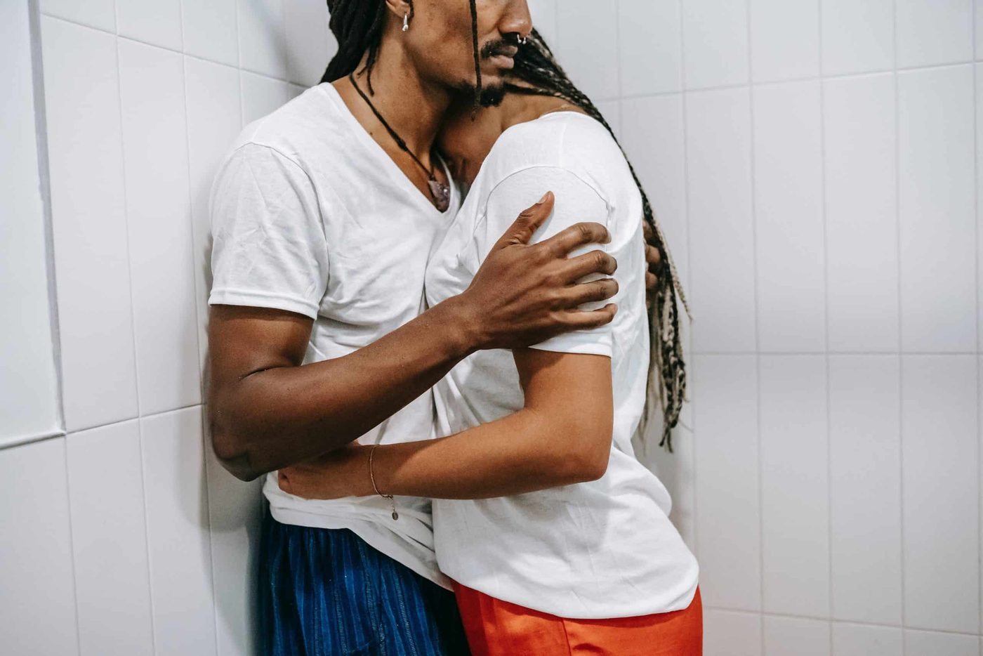 couple holding each other after intense conversation