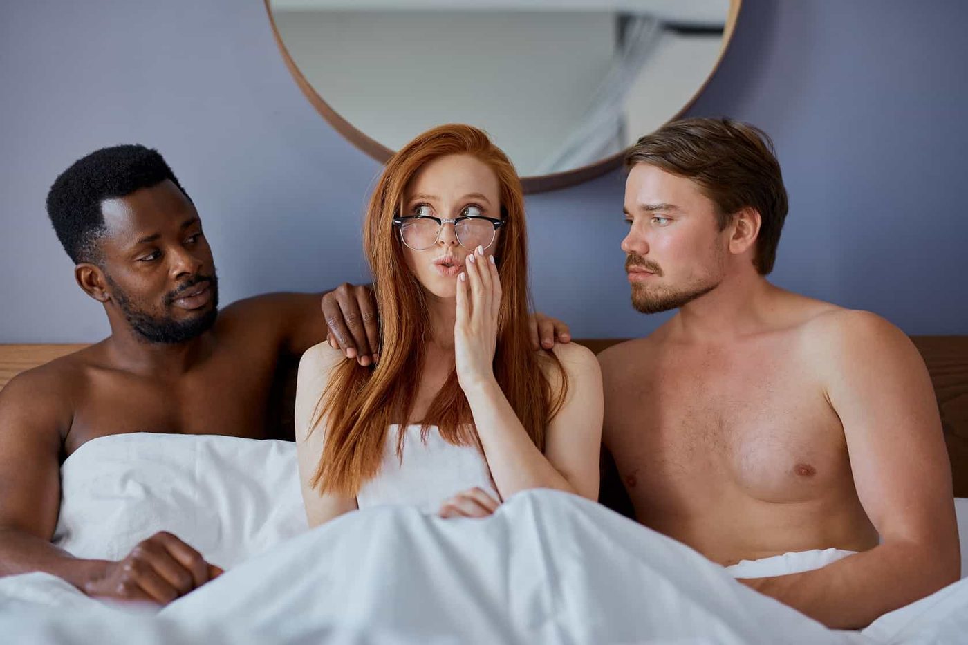 Threesome concept with people going have group sex together