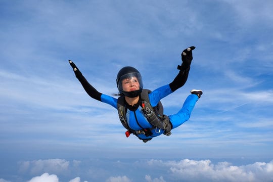 woman skydiving
