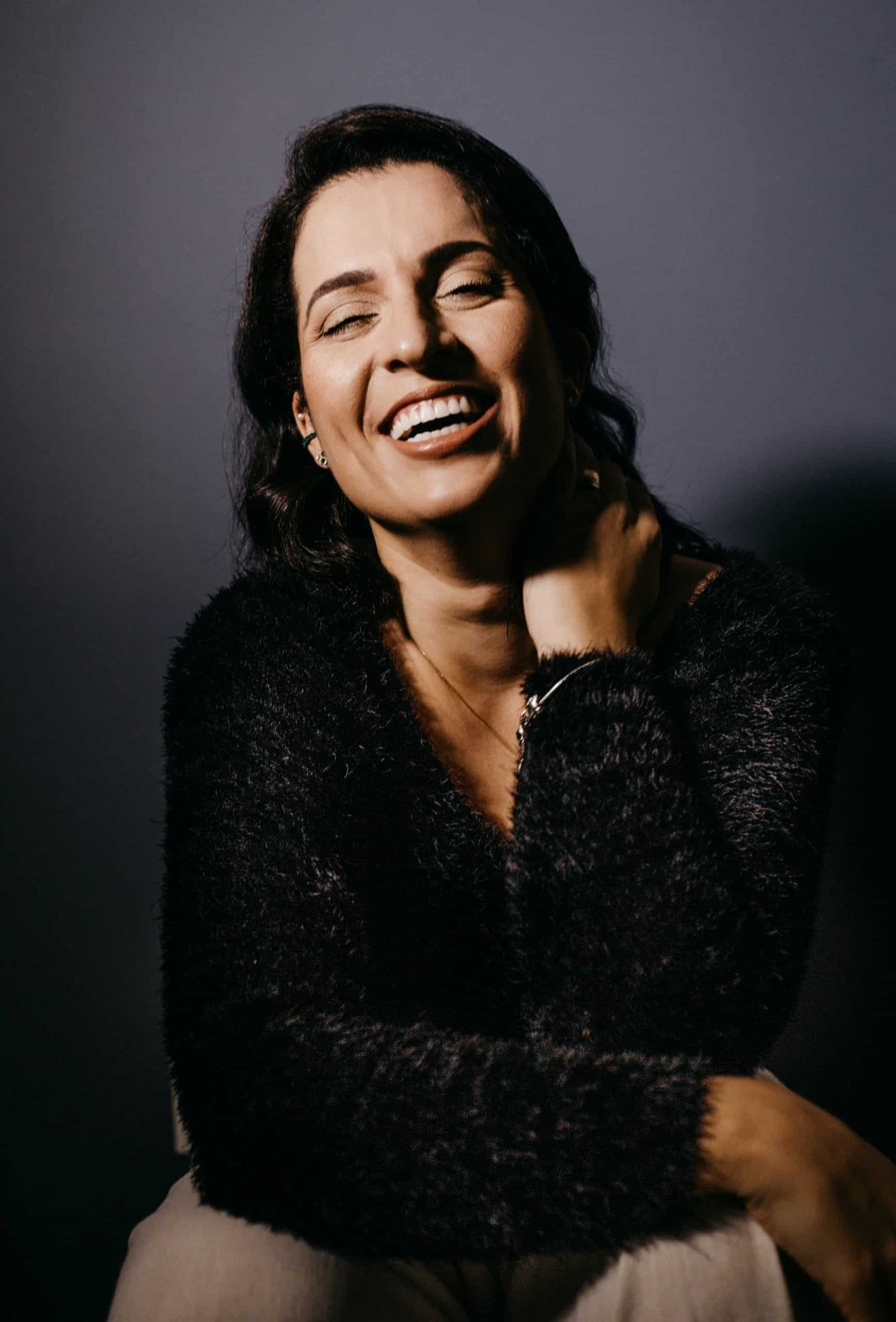 Woman smiling and filled with joy