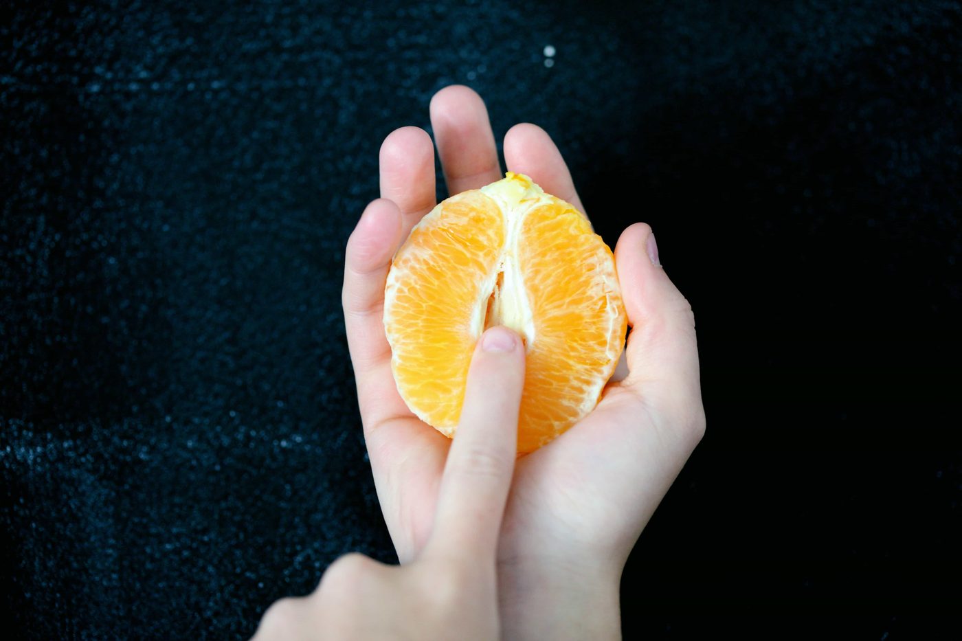 orange shaped like a clitoris