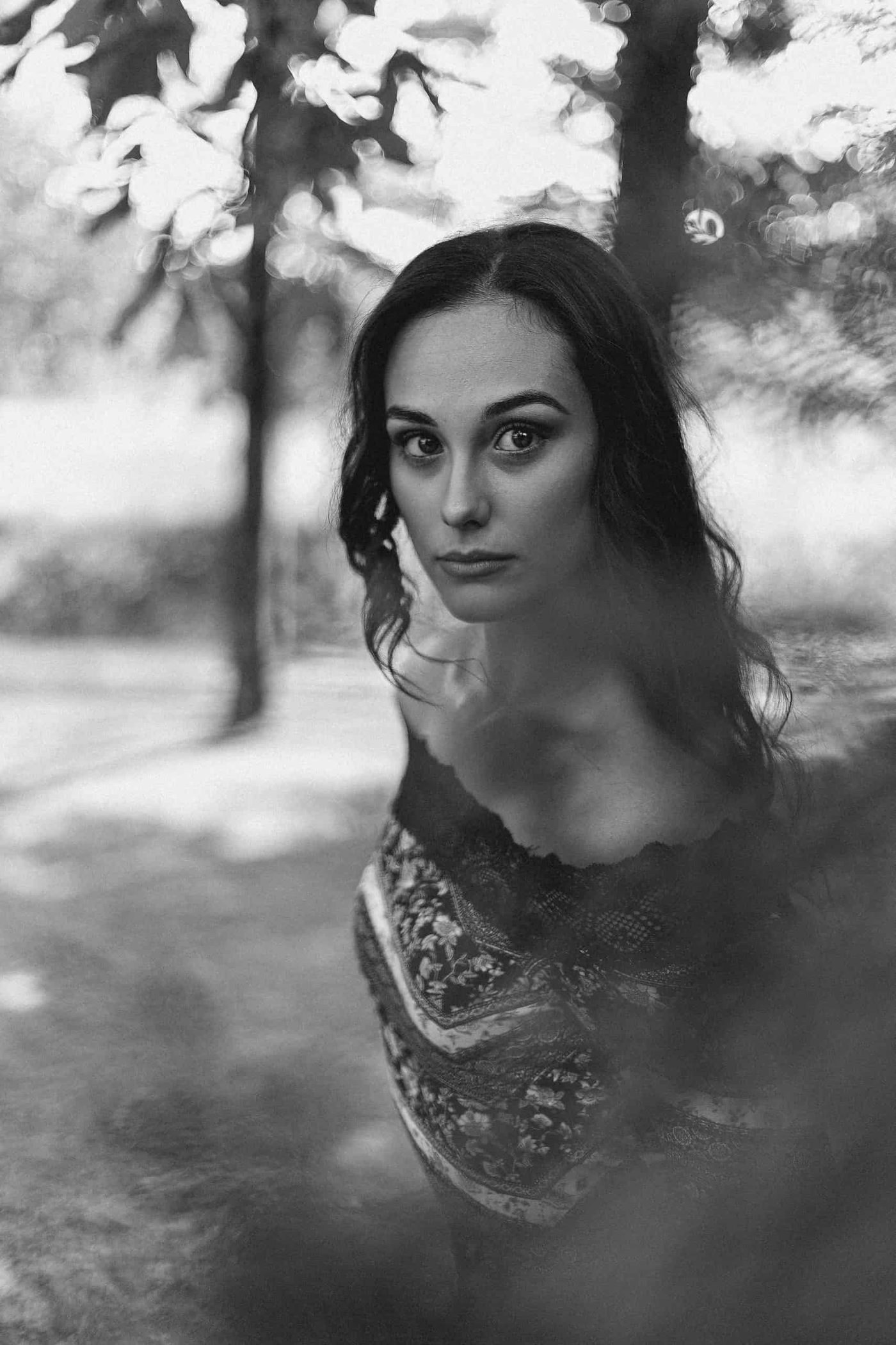charismatic woman staring into the camera