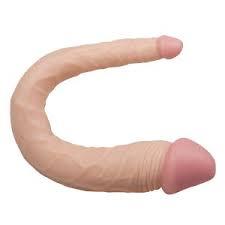 realistic double penetration U shaped dildo