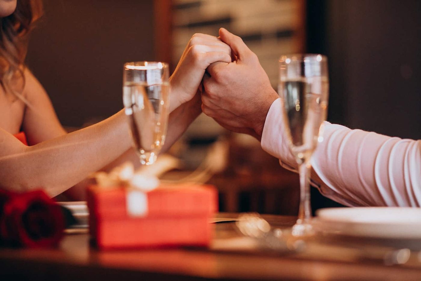Couple holding hands